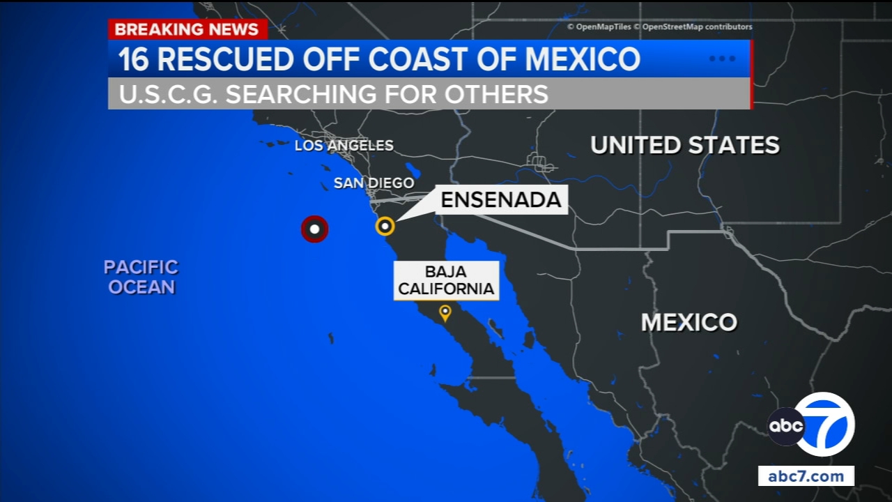 US Coast Guard rescues at least 16 and is searching for more in the water off Mexico's Baja Coast
       — ABC 7 Bay Area